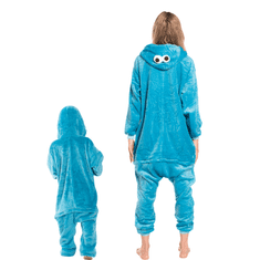 Nikcorp Jednodijelna pidžama Kigurumi Cookie Monster, kostim za odrasle, plava, vel. L (165-175 cm)