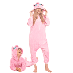Nikcorp Jednodijelna pidžama kigurumi onesie kostim Jigglypuff Pokémon roza, vel. S za visinu 145-155 cm