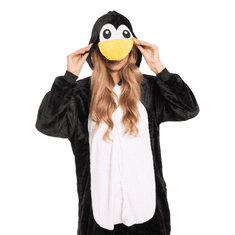 Nikcorp Jednodijelna pidžama kigurumi za odrasle kostim pingvin crni L (165-175 cm)
