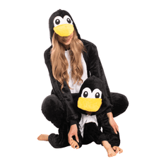 Nikcorp Jednodijelna pidžama kigurumi za odrasle kostim pingvin crni L (165-175 cm)