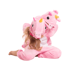 Nikcorp Jednodijelna pidžama kigurumi onesie kostim Pegaz ružičasti za odrasle | Veličina XL (175-185 cm)