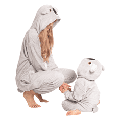 Nikcorp Jednodijelna pidžama kigurumi koala, kostim za odrasle, sivi kombinezon, veličina L (165-175 cm)