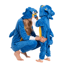 Nikcorp Jednodijelna kigurumi pidžama Sonic kostim za odrasle, plava, veličina XL (175-185 cm)