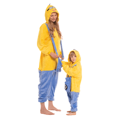 Nikcorp Jednodijelna pidžama kigurumi kostim Minion, žuta, za odrasle, udobna i topla, veličina XL (175-185 cm)