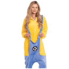Nikcorp Jednodijelna pidžama kigurumi kostim Minion, žuta, za odrasle, udobna i topla, veličina XL (175-185 cm)