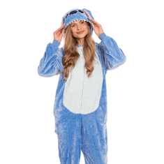 Nikcorp Jednodijelna pidžama kigurumi onesie kostim Stitch plavi za odrasle XL (175-185 cm)