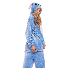 Nikcorp Jednodijelna pidžama kigurumi onesie kostim Stitch plavi za odrasle XL (175-185 cm)