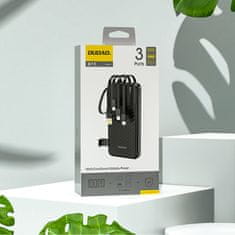 DUDAO K11 Power Bank 10000mAh + kabel USB / USB-C / Lightning / Micro USB 10W, crno