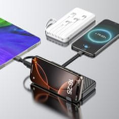 DUDAO K11 Power Bank 10000mAh + kabel USB / USB-C / Lightning / Micro USB 10W, bijela