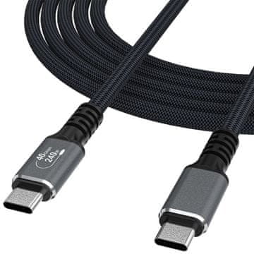 MG WPS-UY41S kabel USB-C / Thunderbolt 4 4K 240W 1m, crno