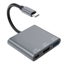 MG WHCH-01 HUB adapter - USB-C PD 100W / HDMI 4K / USB 10Gbps siva