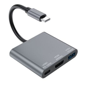 MG WHCH-01 HUB adapter - USB-C PD 100W / HDMI 4K / USB 10Gbps siva