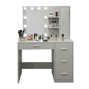 Aga Toaletni stolić s ogledalom i osvjetljenjem Mat bijeli