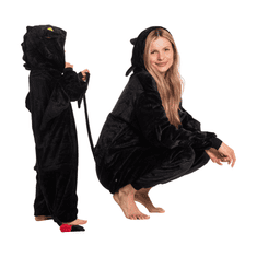 Nikcorp Dječja Kigurumi pidžama Zmaj Bezubi crni onesie kostim s krilima i kapuljačom 105-115 cm