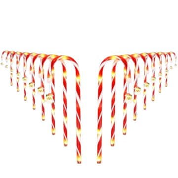 HOME & MARKER® Solarne božićne svjetiljke u obliku štapića – IP65 vodootporne, 10h rada, set 5 kom | JOLLYCANE