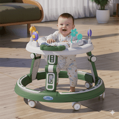 Tavalax 360° podesiva dječja hodalica s AI glazbenom igraćom pločom i tihim kotačima