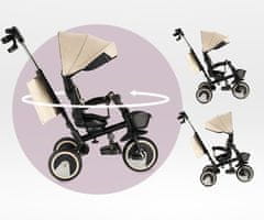 MoMi IVI 3u1 dječja kolica / bicikl / tricikl, višenamjenska, podesiva, sklopiva, crna/bež