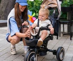 MoMi IVI 3u1 dječja kolica / bicikl / tricikl, višenamjenska, podesiva, sklopiva, crna/bež