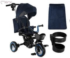 MoMi IVI 3u1 IVI 3u1 dječja kolica / bicikl / tricikl, višenamjenska, podesiva, sklopiva, crna i plava