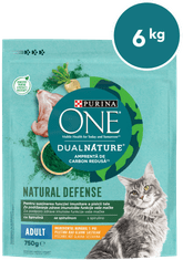 Purina ONE DualNature® Adult suha hrana za odrasle mačke, s piletinom, 8 x 750 g