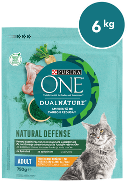 Purina ONE DualNature® Adult suha hrana za odrasle mačke, s piletinom, 8 x 750 g
