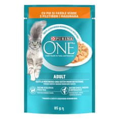 Purina ONE ADULT mokra hrana za odrasle mačke, mini fileti s piletinom i zelenim grahom, 26x85g