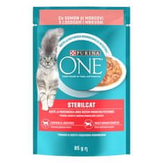 Purina ONE STERILCAT mokra hrana za odrasle mačke, mini fileti s lososom i mrkvom, 26 x 85 g