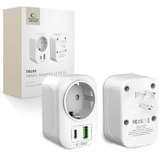 Tech-protect TA100 putni adapter US / EU, bijela