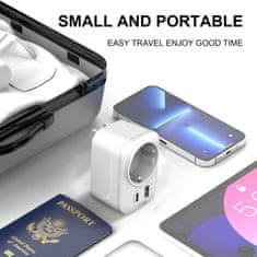 Tech-protect TA100 putni adapter US / EU, bijela