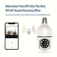 HOME & MARKER® Prenosna WiFi sigurnosna kamera u obliku žarulje, 1080p, noćni vid i dvosmjerni zvuk | BULBCAM