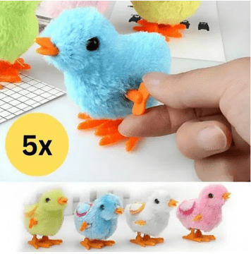 HOME & MARKER® Navijalna igračka poskočni pilići, set od 5 plišanih skakutavih igračka za djecu 3+ | CHIKLET