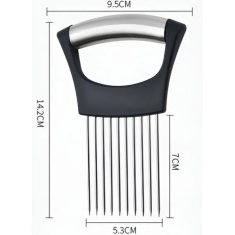 HOME & MARKER® Držač za rezanje od nehrđajućeg čelika, vodič za sigurno i jednoliko sjeckanje povrća | GRIPIO