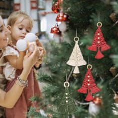 Netscroll Komplet za izradu božićnih makrame ukrasa, 3 boje pređe, DIY set, drvene perle, idealno za početnike, izradite vlastite ukrase, CraftKit