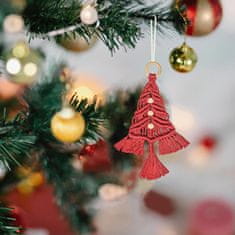 Netscroll Komplet za izradu božićnih makrame ukrasa, 3 boje pređe, DIY set, drvene perle, idealno za početnike, izradite vlastite ukrase, CraftKit