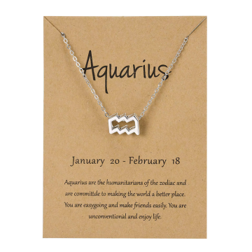BestDeals Ogrlica astrološkog znaka Vodenjak, horoskopski lančić – astrologija