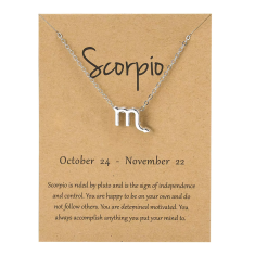 BestDeals Ogrlica astrološkog znaka Škorpion, horoskopski lančić – astrologija, srebrna