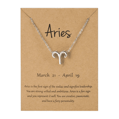 BestDeals Ogrlica astrološkog znaka Ovan, horoskopski lančić – astrologija, srebrna