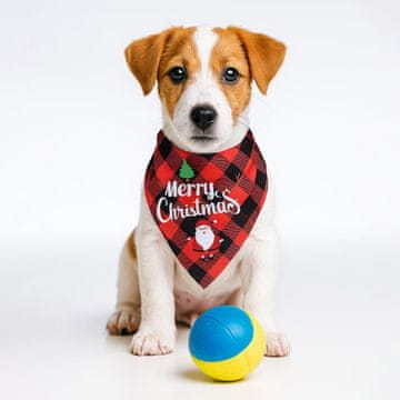 Netscroll Božićna marama za pse, podesiva i periva marama s blagdanskim motivima, set od 5 komada, pogodna za pse i mačke, opseg vrata do 63 cm, idealna za fotografije, Bandana