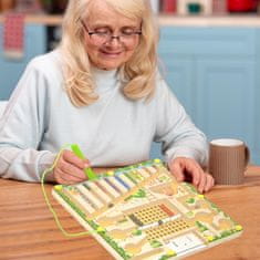 Netscroll Drvena magnetska misaona igra, za djecu i starije osobe, za učenje boja, brojeva, logike i poticanje koordinacije, MazeGame