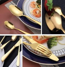 HOME & MARKER® Komplet pribora za jelo 24 dijela od nehrđajućeg čelika za 6 osoba | LUXCUTLERY