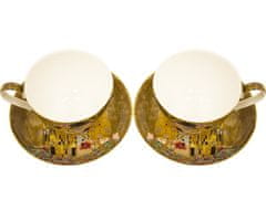 ZAKLADNICA DOBRIH I.  Set od 2 šalice za kavu s dekorom Gustav Klimt Poljubac