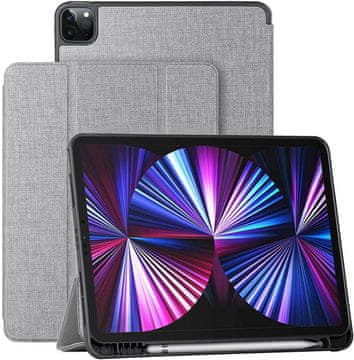 Nikcorp Preklopna futrola za iPad Pro 11 (2021/2020/2018) s držačem za olovku i stalkom, automatsko buđenje/spavanje, siva