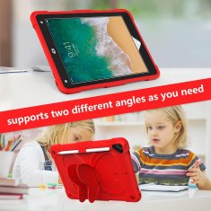 Nikcorp Izdržljiva crvena torbica za iPad 9.7 (2017/2018), Air 2, Pro 9.7 s odvojivim remenom za rame i stalkom