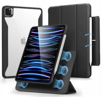 Nikcorp Magnetska preklopna maska za iPad Pro 11" (2022/2020/2018), rotacija 360°, TPU zaštita, funkcija spavanja/buđenja