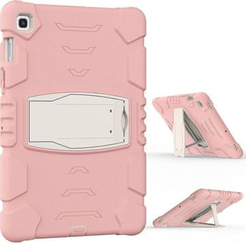 Nikcorp Izdržljiva zaštitna maska za iPad Pro 12.9 s postoljem, otporna na udarce i padove, troslojna zaštita, roza