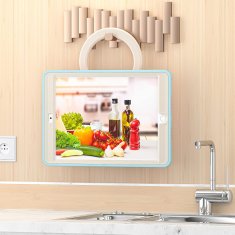 Nikcorp Oklopna zaštitna maska s ručkom i stalkom za iPad Pro 12.9 (2021), rotirajuća futrola s držačem za olovku, svijetloplava