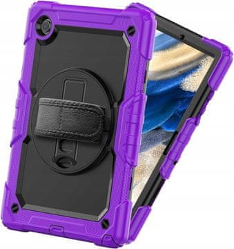 Nikcorp Oklopna maska za Samsung Galaxy Tab A 8.4 (2020) SM-T307, rotirajući stalak 360°, remen za nošenje, ljubičasta