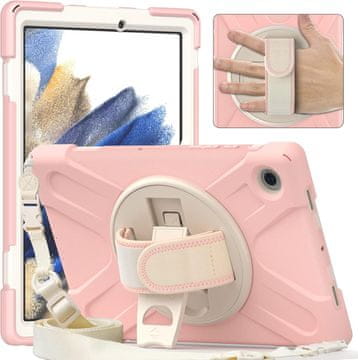 Nikcorp Oklopna torbica za Samsung Galaxy Tab A7 Lite T220/T225 s rotirajućim stalkom i naramenicom, roza