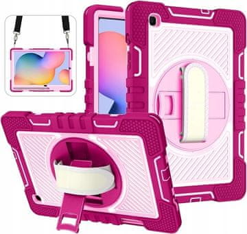 Nikcorp Oklopna torbica za Samsung Galaxy Tab S6 Lite 10.4, rotirajuća, s naramenicom i stalkom, roza