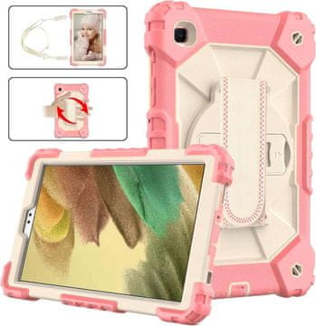 Nikcorp Robusna zaštitna maska za iPad 10.2 (2019-2021) s rotirajućim stalkom i naramenicom, ružičasta